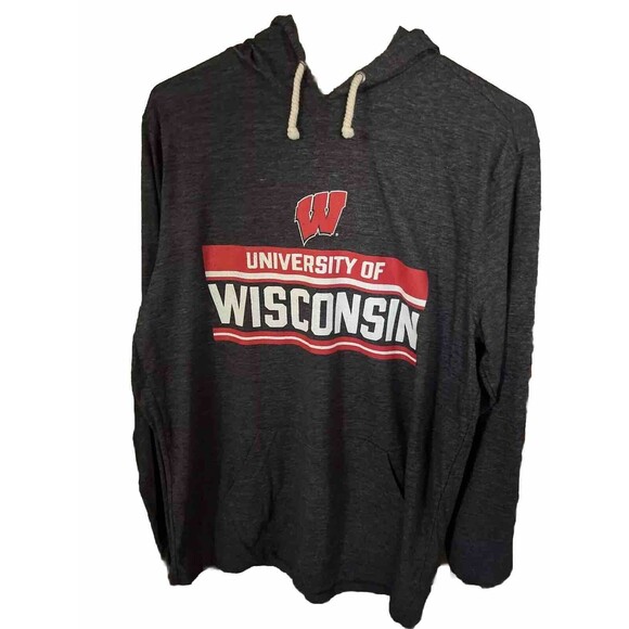 L University Of Wisconsin Dark Gray Woman Hoody Made In Salvador By Gear Sport - Picture 2 of 6